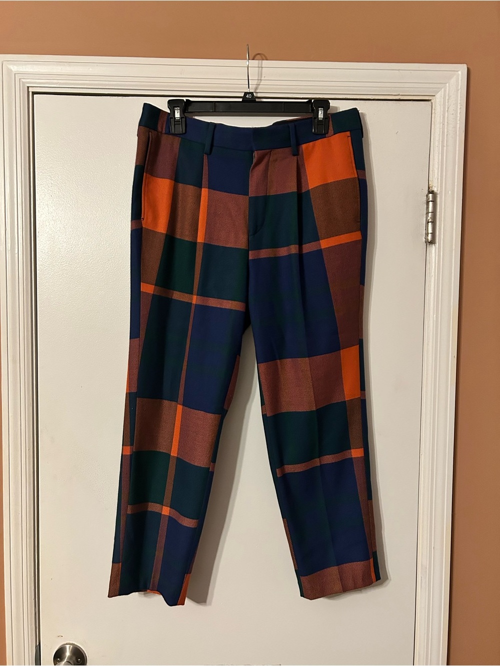 ASOS Women’s US 8 Multicolor Plaid Check High Rise Tailored Trousers